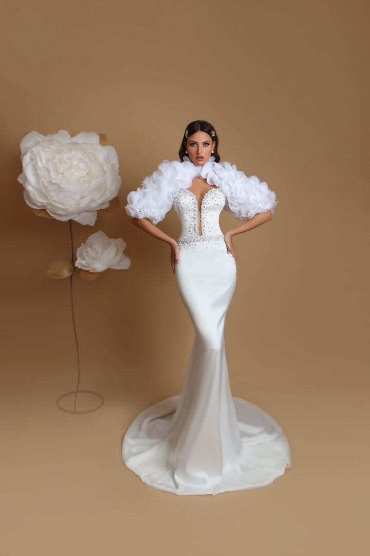 chinese dress ladies Strapless Sweet Heart Neckline Sexy Lace Mermaid Bridal Gown with Ruffles Bottom Wedding Dress AWD1701